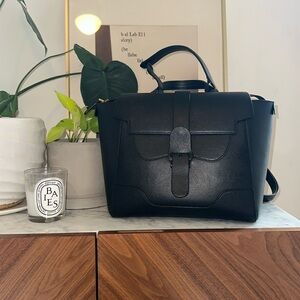 Senreve Midi Maestra Bag Black Pebbled Leather Like New